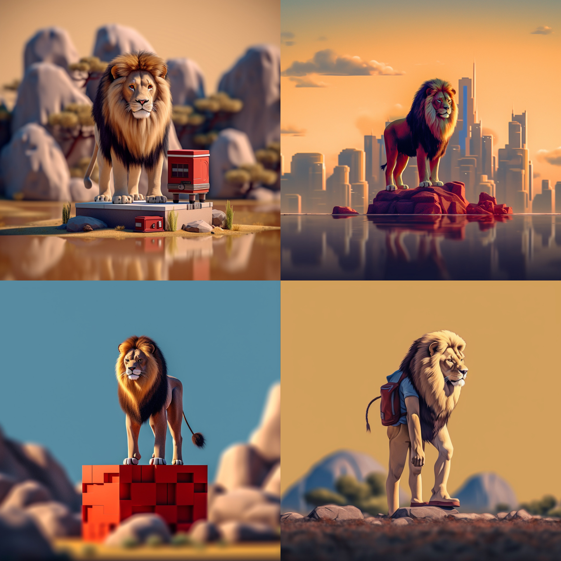 Différentes varations du lion