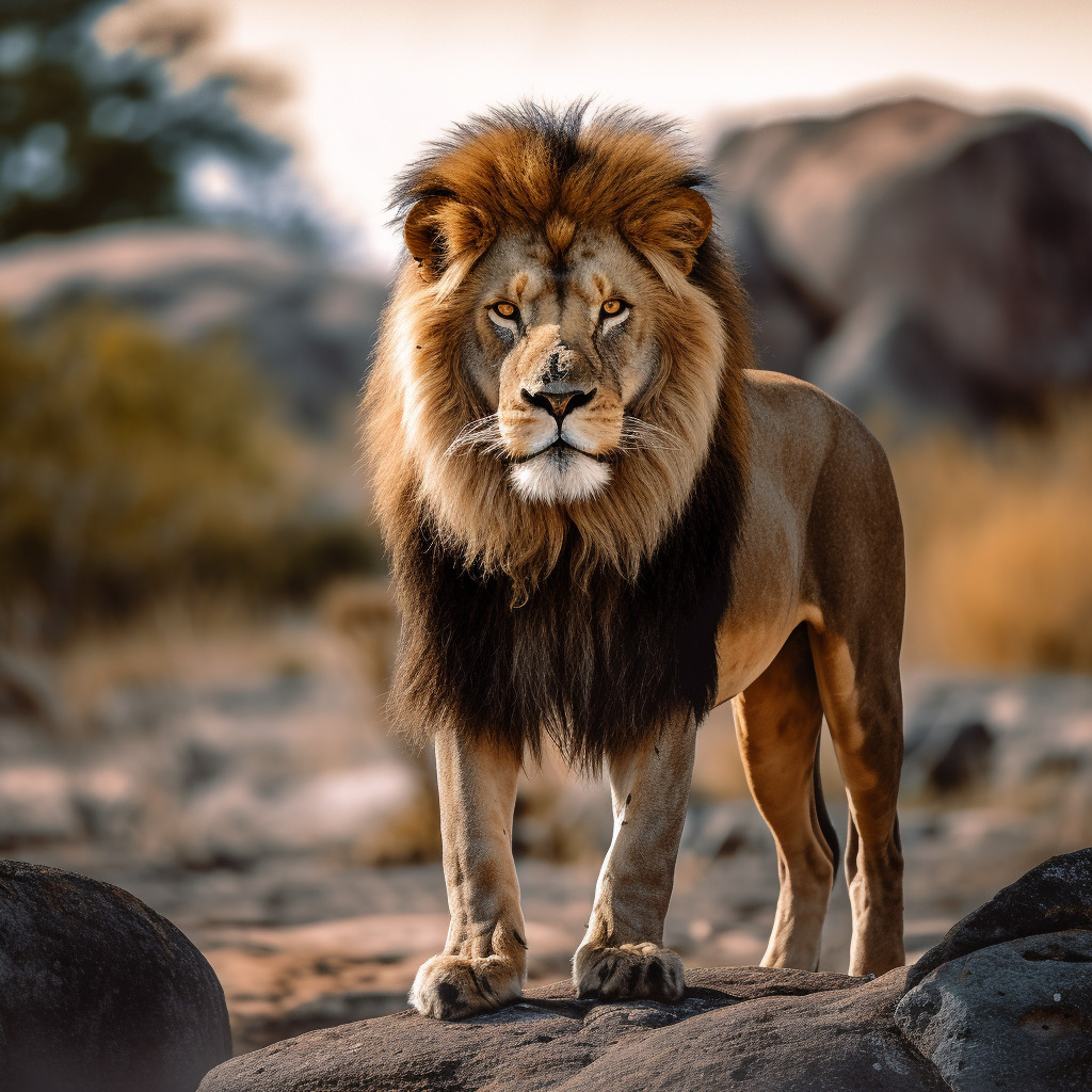 Image photoréaliste généré d'un lion