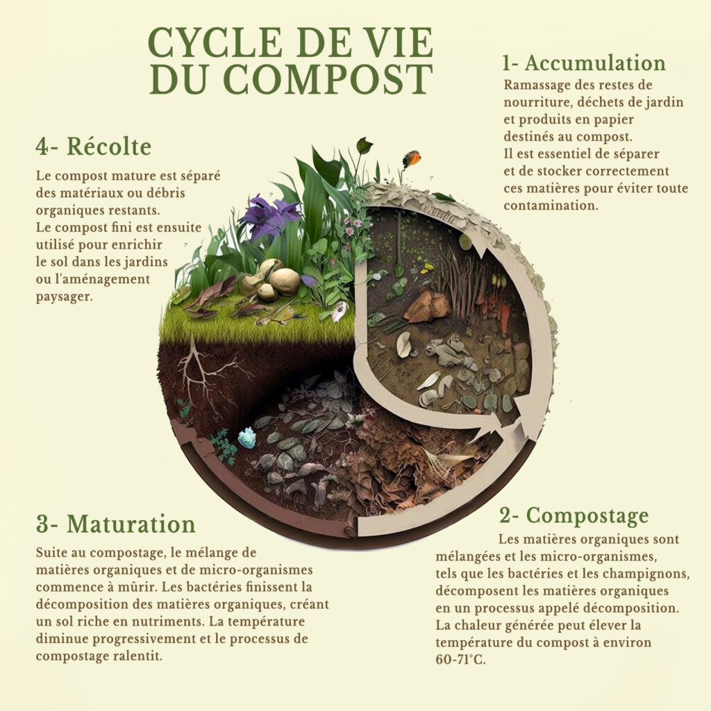 Infographie cycle de vie du compost