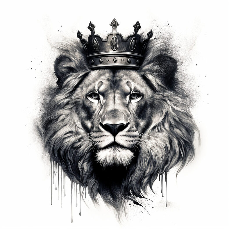 Lion avec une couronne sur la tête