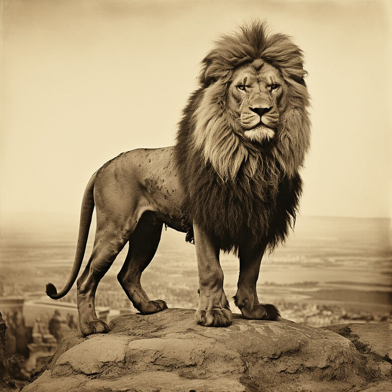 Majestueux lion d'Atlas